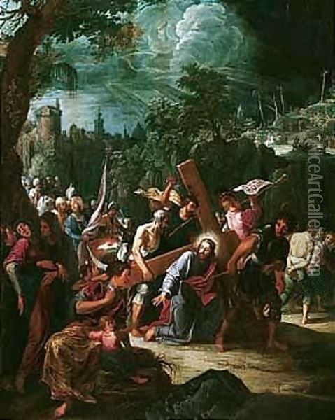 Christ On The Road To Calvary Oil Painting - David The Elder Teniers