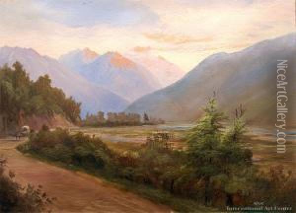 Lower Otira Gorge, Christchurch Road Oil Painting - Charles Blomfield