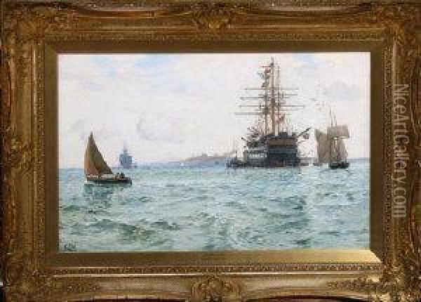 Dartmouth Oil Painting - Charles Napier Hemy