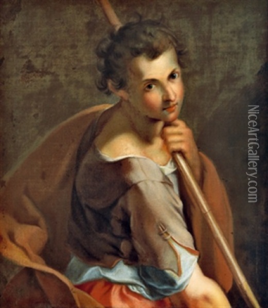 Bildnis Eines Jugendlichen Heiligen, Ritratto Di Un Giovane Santo Oil Painting - Federico Barocci