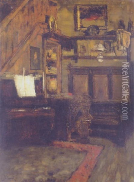 Leibls Arbeitszimmer Oil Painting - Carl Schuch