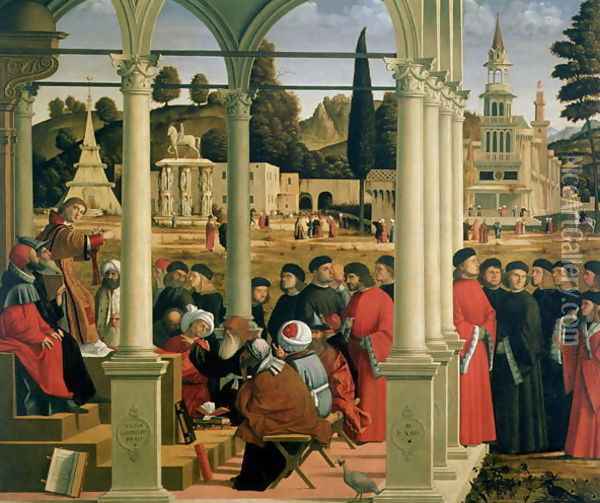 Debate of St. Stephen, tempera on canvas, 1514 Oil Painting - Vittore Carpaccio