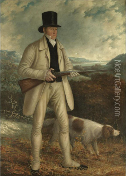 Portrait Of Lewis Vaughan Of Penmaen Dyfi Oil Painting - Hugh Hughes