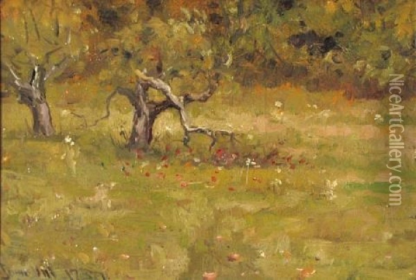 Old Orchard, Lyme, Connecticut Oil Painting - Silas Jerome Uhl