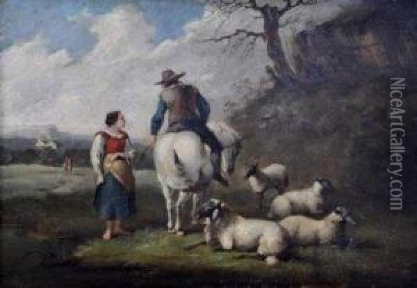 Gentleman On Horse Back Carrying Dead Game Oil Painting - James Pardon Of Canterbury