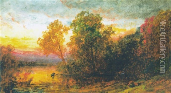 Twilight Oil Painting - Jasper Francis Cropsey