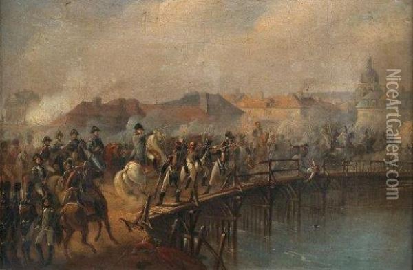 La Bataille De Arcis Sur Aube Oil Painting - Jean-Adolphe Beauce
