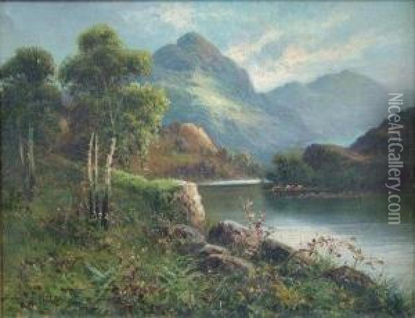 In The Trossachs. Oil Painting - Frank Hider