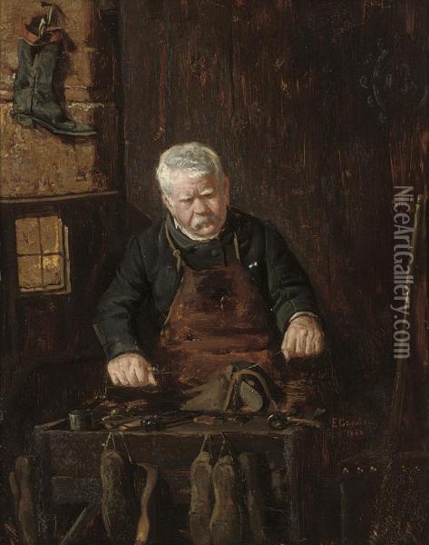 A Cobbler At Work Oil Painting - Emilio Casals Y Camps