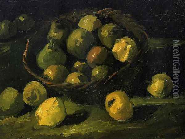 Still Life with Basket of Apples Oil Painting - Vincent Van Gogh