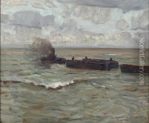 Schlepper Bei Cuxhaven Oil Painting - Raoul Frank