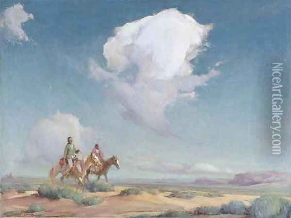 Navajo Travelers Oil Painting - Ira Diamond Gerald Cassidy