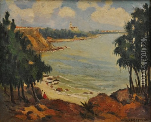 Vue De Dakkar, Paysage Au Bas De La Corniche Oil Painting - Pierre Castagnez