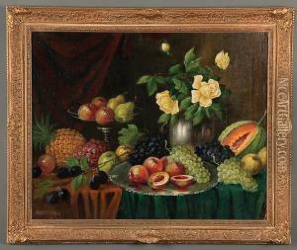 Fruit Still Life Oil Painting - Rudolf Stoitzner