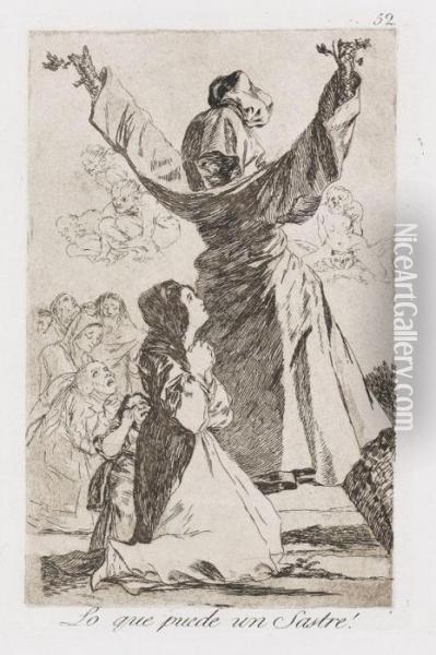 Lo Que Puede Un Sastre! Oil Painting - Francisco De Goya y Lucientes