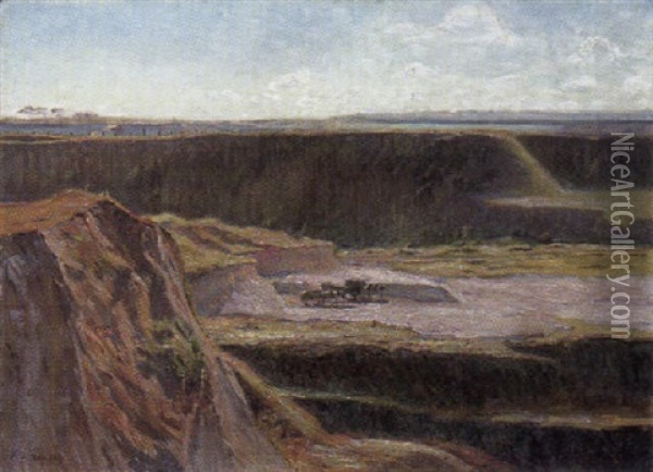 Bau Eines Kanals (panama-kanal?) Oil Painting - Eugene Stibbe