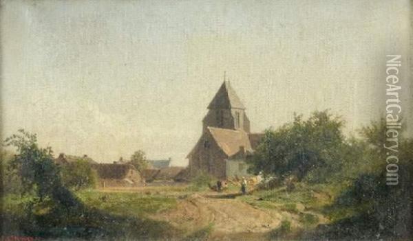 Le Petit Village Oil Painting - Victor Louis Hugues