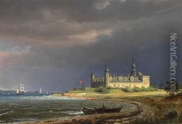 Fra Kronborg Slott I Danmark Oil Painting - Gustav Adolph Mordt