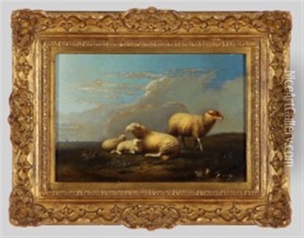 Federvieh Und Hase Oil Painting - Franz van Severdonck