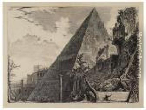 Piramide Di C. Cestio Oil Painting - Giovanni Battista Piranesi