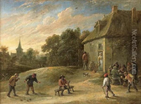Paysage Avec Des Joueurs De Boules Oil Painting - David The Younger Teniers