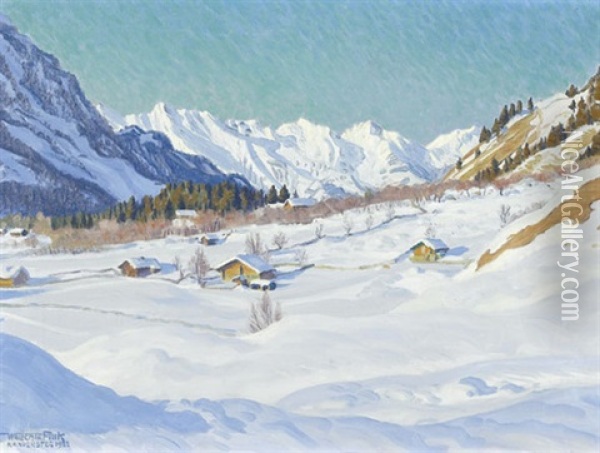 Winternachmittag Oil Painting - Waldemar Theophil Fink