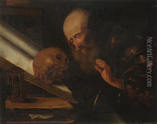 Saint Gerome Oil Painting - Marinus van Reymerswaele
