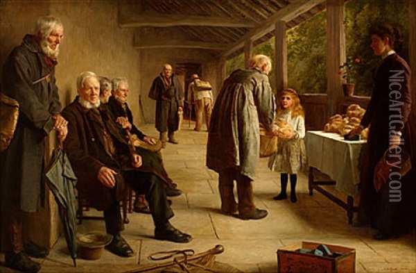 Mabel's Pensioners Oil Painting - James Hayllar