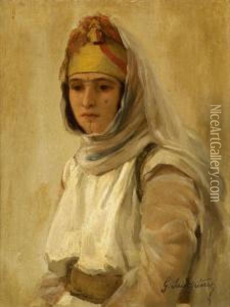 Portrait D'une Jeune Femme Oil Painting - Gaston Saintpierre