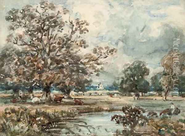 View near Dedham, Suffolk Oil Painting - John Constable
