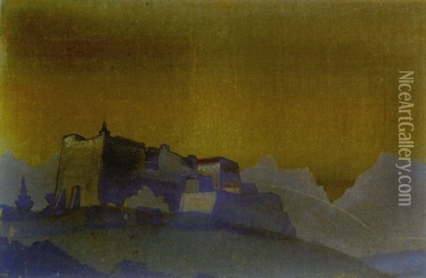 Tibetan Citadel Oil Painting - Nikolai Konstantinovich Roerich