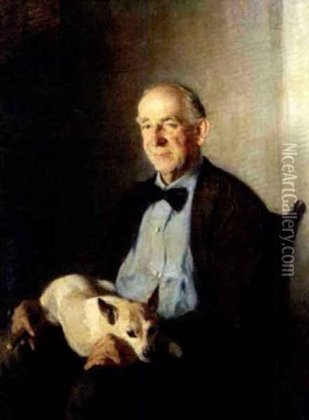 Mr. Lanthe And His Dog 'bottles' Oil Painting - Ernest Ludwig Ipsen