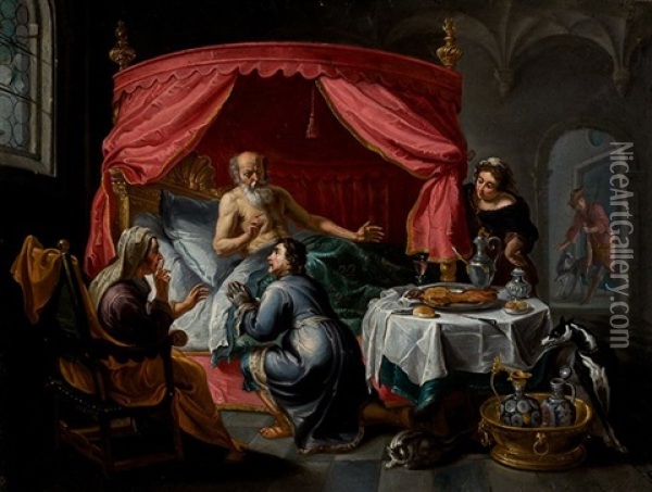 Esau Vende Su Primogenitura Oil Painting - Willem van Herp the Elder