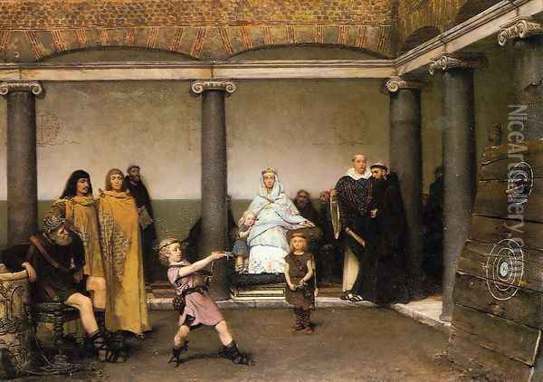 The Education of the Children of Clovis I Oil Painting - Sir Lawrence Alma-Tadema