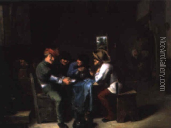 Les Joueurs De Cartes Oil Painting - Pieter Jansz Quast
