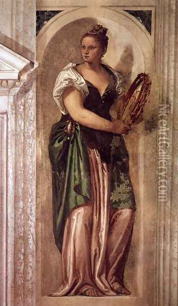 Muse with Tambourine Oil Painting - Paolo Veronese (Caliari)
