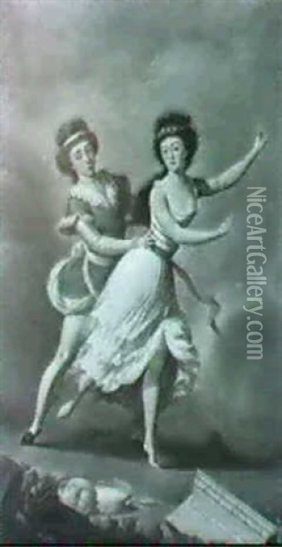 Scene De Ballet Oil Painting - Maria Giovanni Battista (La Clementina) Clementi