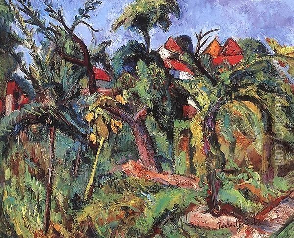 Landscape at Szentendre 1940 Oil Painting - Tibor Duray