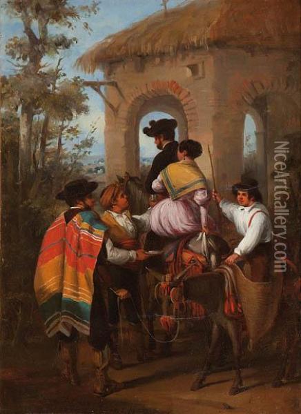 La Partida De Los Bandoleros Oil Painting - Joaquin Dominguez Becquer