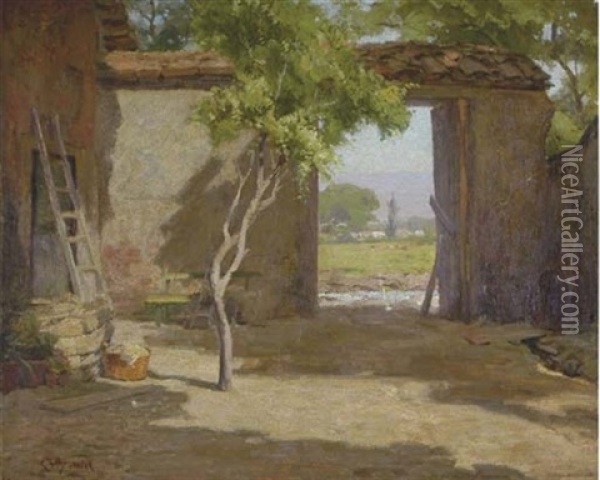 Pastoral Landscape Scene Oil Painting - Charles Francis Browne