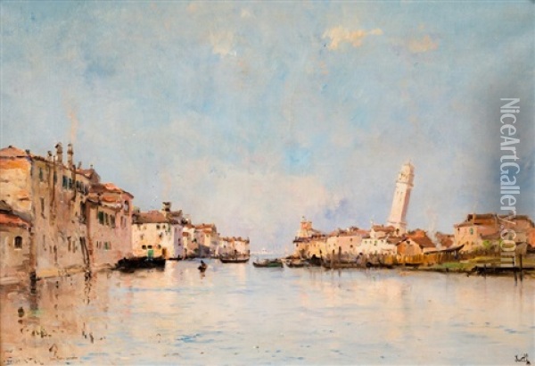 Canal Saint Pierre A Venise Oil Painting - Marie Joseph Leon Clavel