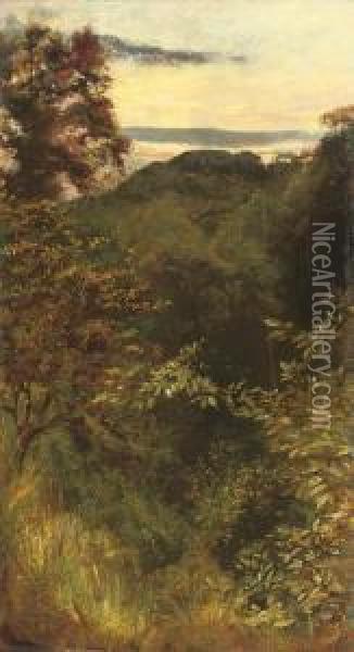 The Glen, Naworth, Cumbria Oil Painting - George Howard
