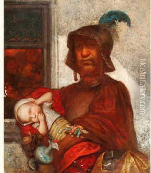 Le Garde...enfants Oil Painting - Gustave Dore