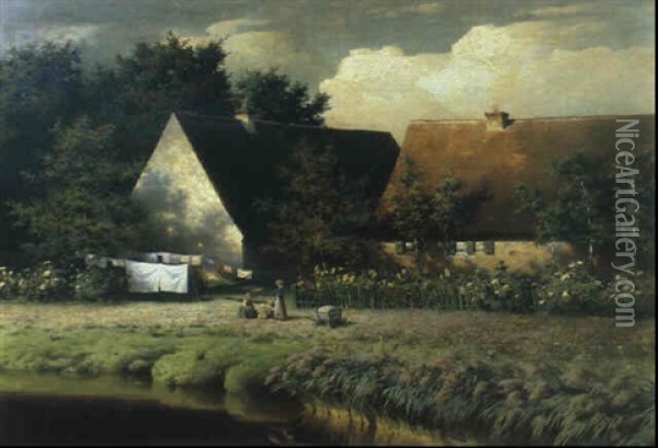 Landliche Szene Oil Painting - Paul Wilhelm Keller-Reutlingen