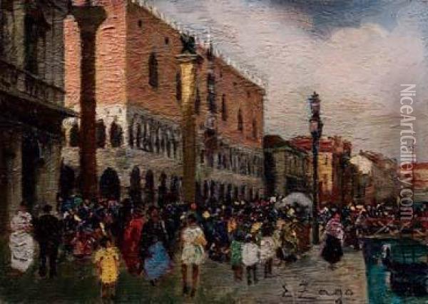 Scena Veneziana Oil Painting - Erma Zago