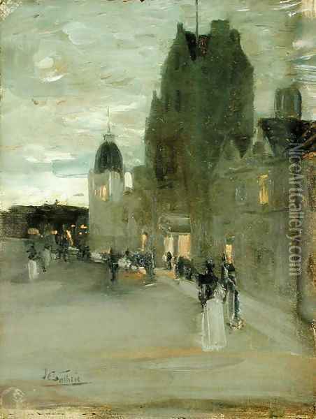 Street in Oban Night Oil Painting - Sir James Guthrie