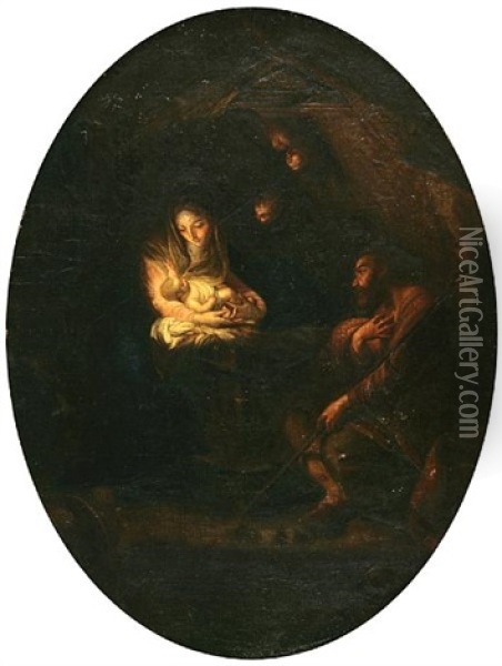 The Holy Family With Angels Above Oil Painting - Pompeo Girolamo Batoni
