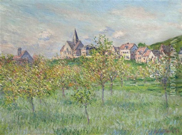 Printemps A Giverny, Effet D'apres-midi Oil Painting - Claude Monet