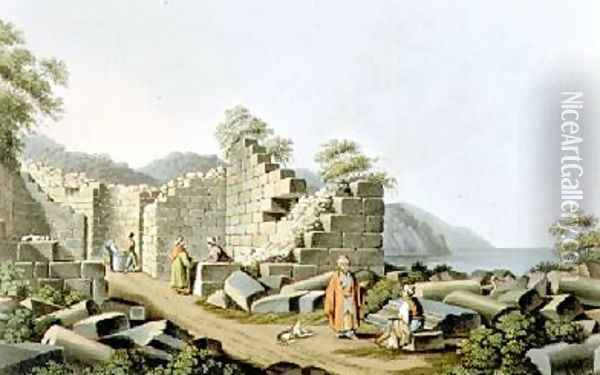 Ruins of an Ancient Temple in Samos plate 58 from Views in the Ottoman Dominions Oil Painting - Luigi Mayer