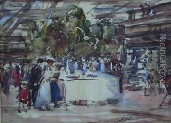 The Flower Market Oil Painting - Peter Wishart